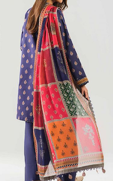 Nishat Navy Blue Lawn Suit (2 pcs) | Pakistani Lawn Dress in USA- Image 2