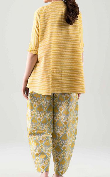 Nishat Golden Yellow/Off White Cambric Suit (2 pcs) | Pakistani Lawn Dress in USA- Image 2