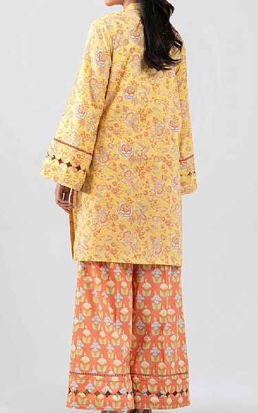 Nishat Sand Gold/Coral Cambric Suit (2 pcs) | Pakistani Lawn Dress in USA- Image 2