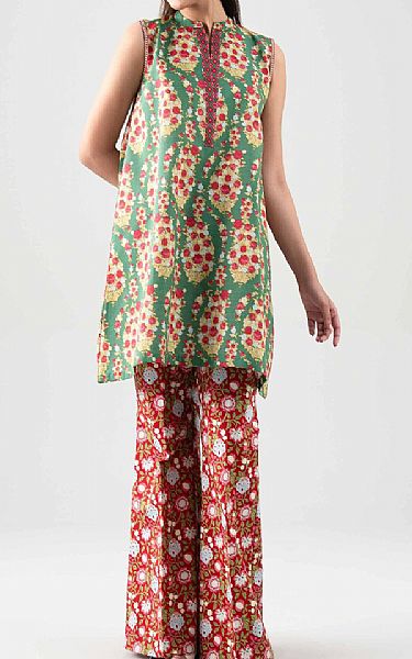 Nishat Viridian Green Cambric Suit (2 pcs) | Pakistani Lawn Dress in USA- Image 1