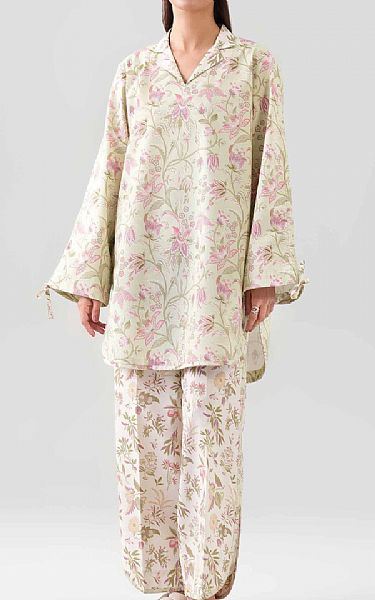 Nishat Off White Cambric Suit (2 pcs) | Pakistani Lawn Dress in USA- Image 1