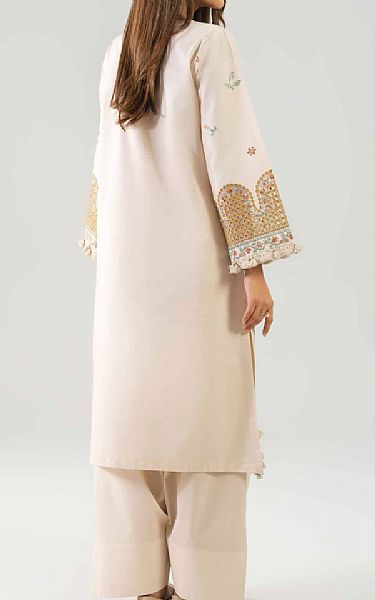 Nishat Beige Lawn Suit (2 pcs) | Pakistani Lawn Dress in USA- Image 2