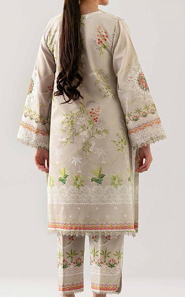 Nishat Beige Lawn Suit (2 pcs) | Pakistani Lawn Dress in USA- Image 2