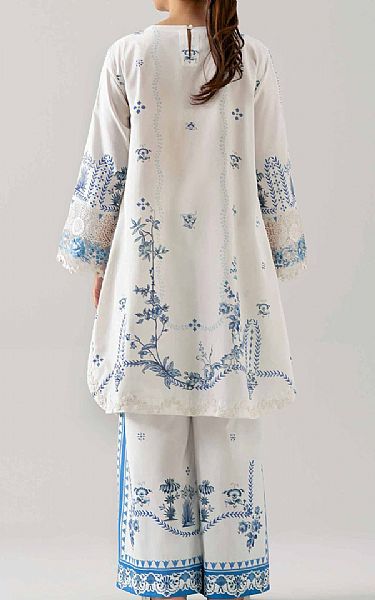 Nishat White/Blue Lawn Suit (2 pcs) | Pakistani Lawn Dress in USA- Image 2