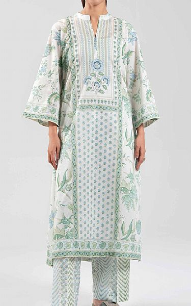 Nishat Off White Lawn Suit (2 pcs) | Pakistani Lawn Dress in USA- Image 1