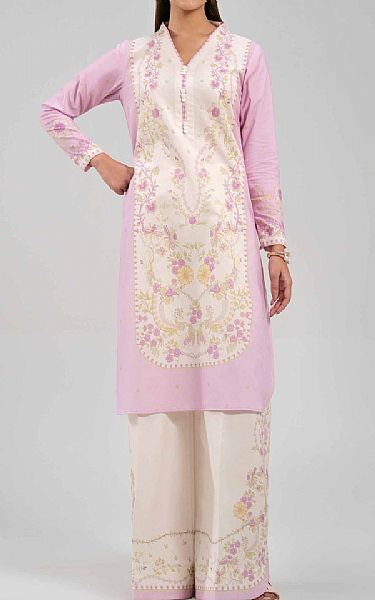 Nishat Light Pink/Off White Lawn Suit (2 pcs) | Pakistani Lawn Dress in USA- Image 1