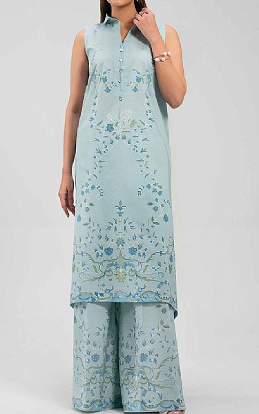 Nishat Pale Aqua Lawn Suit (2 pcs) | Pakistani Lawn Dress in USA- Image 1