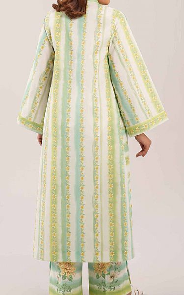 Nishat Off White/Green Lawn Suit (2 pcs) | Pakistani Lawn Dress in USA- Image 2