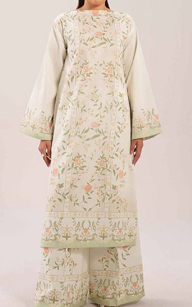 Nishat Off White Lawn Suit (2 pcs) | Pakistani Lawn Dress in USA- Image 1