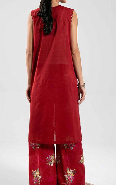 Nishat Deep Red Cambric Suit (2 pcs) | Pakistani Lawn Dress in USA- Image 2