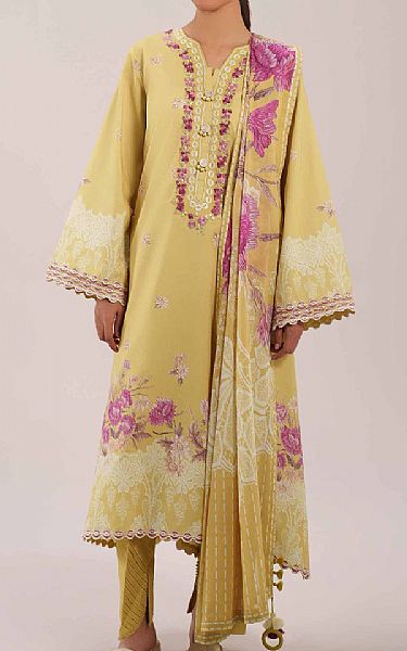 Nishat Sand Gold Lawn Suit | Pakistani Lawn Dress in USA- Image 1