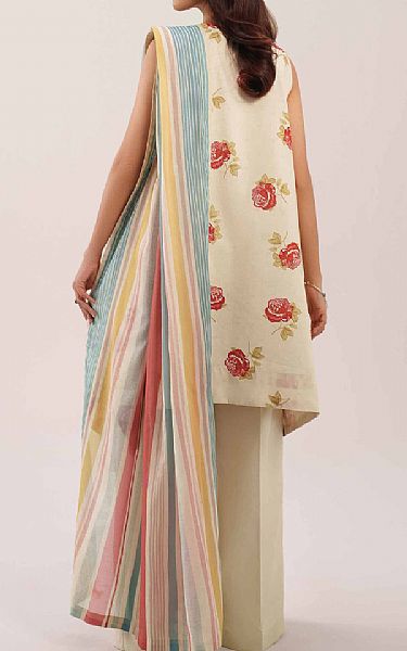Nishat Beige Lawn Suit | Pakistani Lawn Dress in USA- Image 2