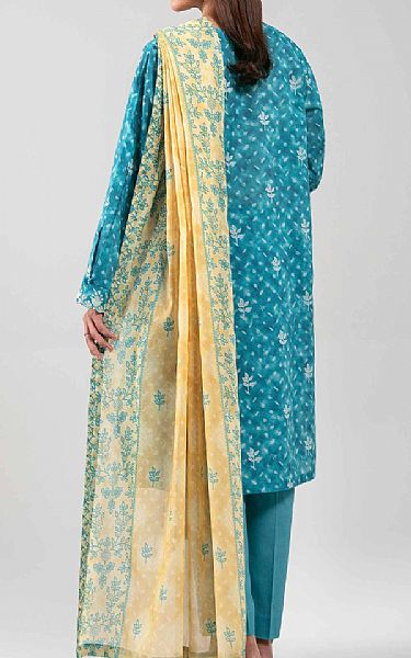 Nishat Teal Blue Lawn Suit | Pakistani Lawn Dress in USA- Image 2