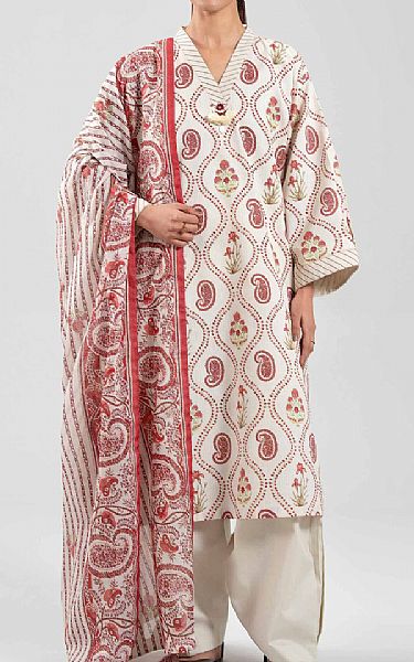Nishat Off White Lawn Suit | Pakistani Lawn Dress in USA- Image 1