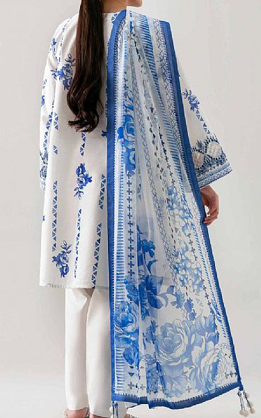 Nishat White/Blue Lawn Suit | Pakistani Lawn Dress in USA- Image 2