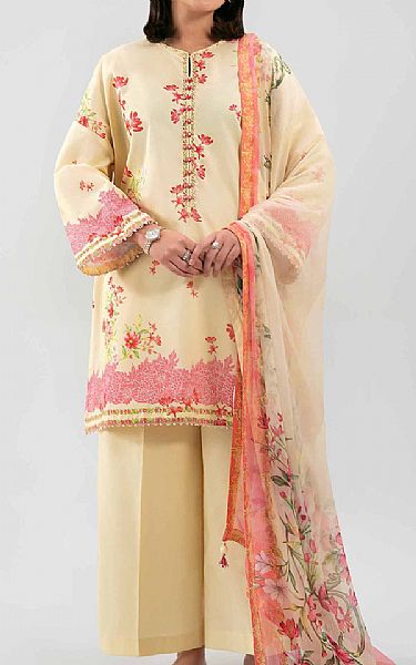 Nishat Cream Lawn Suit | Pakistani Lawn Dress in USA- Image 1