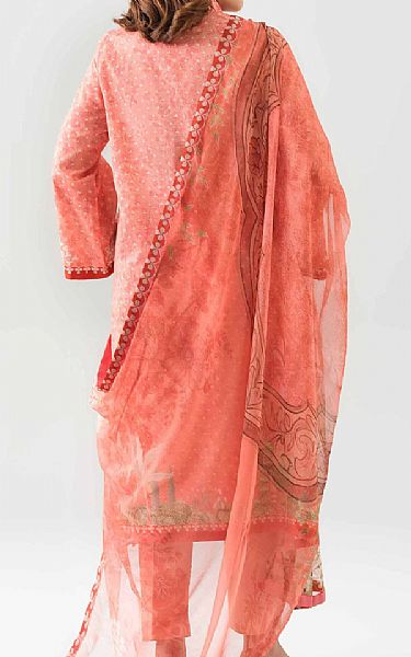 Nishat Salmon Pink Lawn Suit | Pakistani Lawn Dress in USA- Image 2