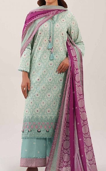 Nishat Summer Green/Off White Lawn Suit | Pakistani Lawn Dress in USA- Image 1