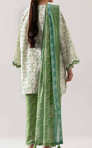 Nishat Off White/Sage Lawn Suit | Pakistani Lawn Dress in USA- Image 2