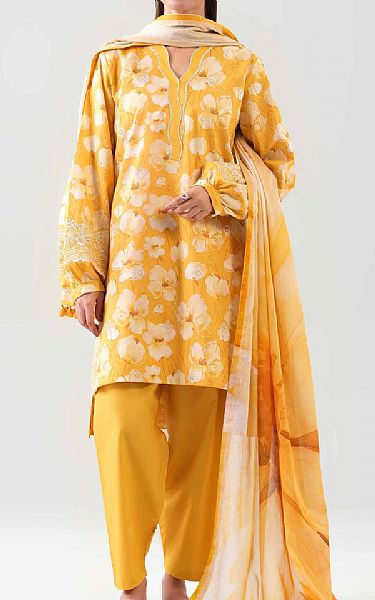 Nishat Orange Lawn Suit | Pakistani Lawn Dress in USA- Image 1