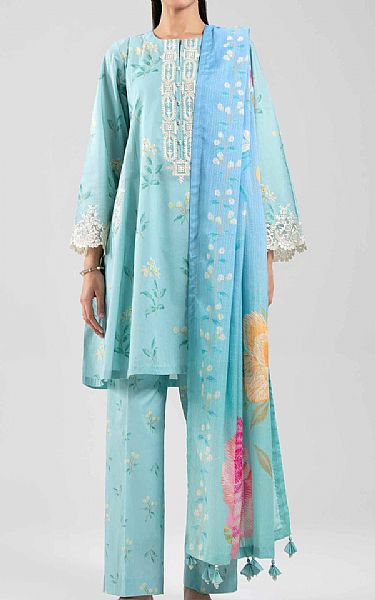 Nishat Pale Aqua Lawn Suit | Pakistani Lawn Dress in USA- Image 1