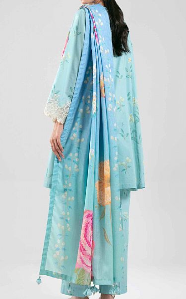 Nishat Pale Aqua Lawn Suit | Pakistani Lawn Dress in USA- Image 2