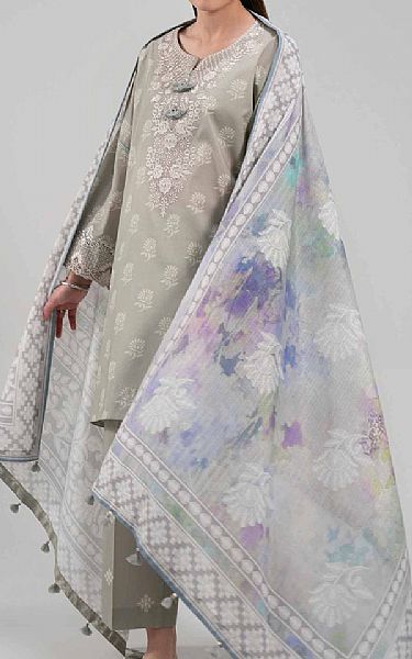 Nishat Grey Lawn Suit | Pakistani Lawn Dress in USA- Image 1