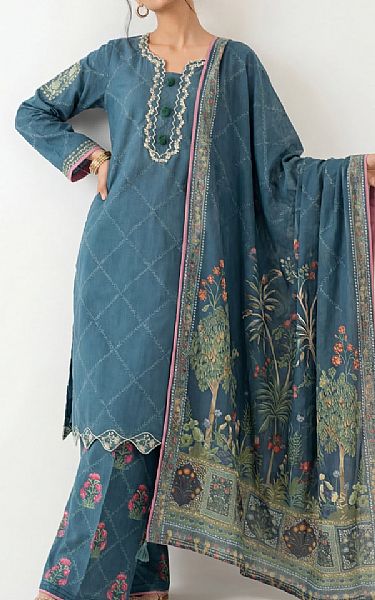 Nishat Hippie Blue Lawn Suit | Pakistani Lawn Dress in USA- Image 1