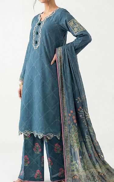 Nishat Hippie Blue Lawn Suit | Pakistani Lawn Dress in USA- Image 2