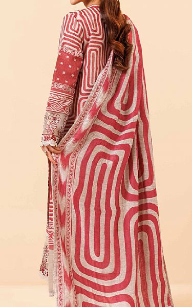Nishat Dusty Red/Off White Jacquard Suit | Pakistani Winter Dresses in USA- Image 2