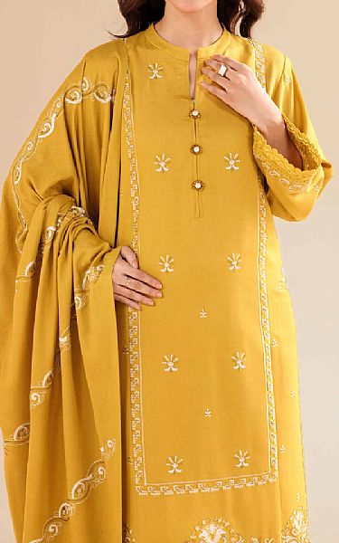 Nishat Mustard Karandi Suit | Pakistani Winter Dresses in USA- Image 1