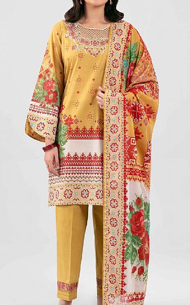 Nishat Pastel Orange Lawn Suit | Pakistani Lawn Dress in USA- Image 1