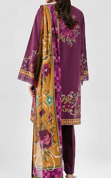 Nishat Plum Lawn Suit | Pakistani Lawn Dress in USA- Image 2