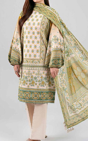 Nishat Ivory Lawn Suit | Pakistani Lawn Dress in USA- Image 1