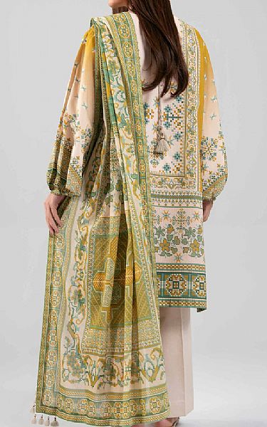 Nishat Ivory Lawn Suit | Pakistani Lawn Dress in USA- Image 2