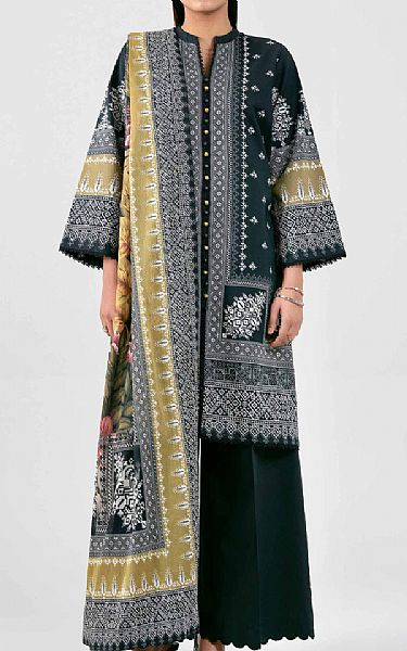 Nishat Black/Off White Lawn Suit | Pakistani Lawn Dress in USA- Image 1