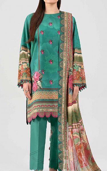 Nishat Sea Green Lawn Suit | Pakistani Lawn Dress in USA- Image 1