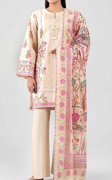 Nishat Ivory Lawn Suit | Pakistani Lawn Dress in USA- Image 1