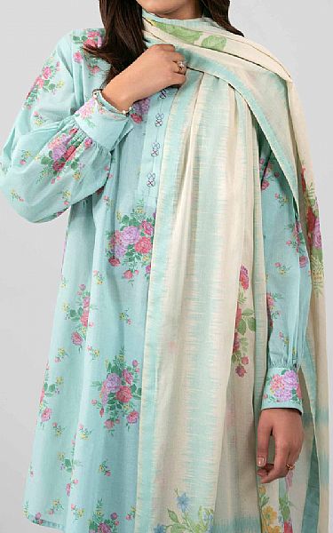 Nishat Pale Aqua Lawn Suit | Pakistani Lawn Dress in USA- Image 2