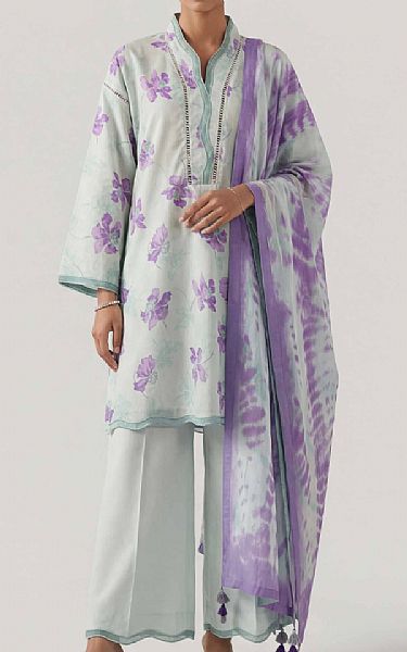 Nishat Sea Mist/Lavender Lawn Suit | Pakistani Lawn Dress in USA- Image 1