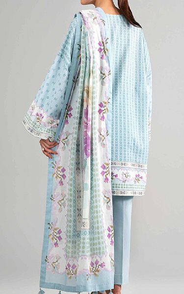 Nishat Light Blue Lawn Suit | Pakistani Lawn Dress in USA- Image 2