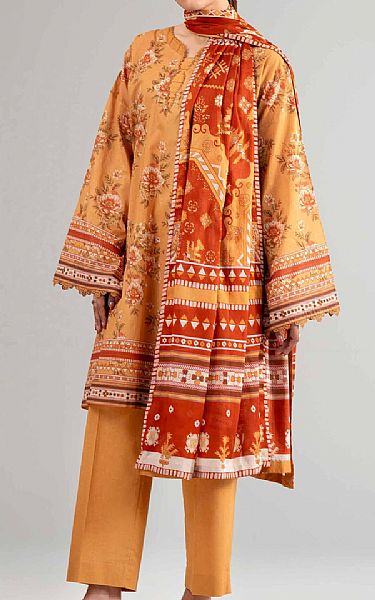Nishat Faded Orange Lawn Suit | Pakistani Lawn Dress in USA- Image 1