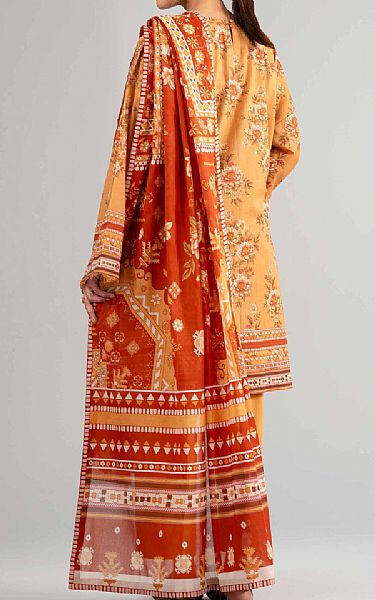 Nishat Faded Orange Lawn Suit | Pakistani Lawn Dress in USA- Image 2