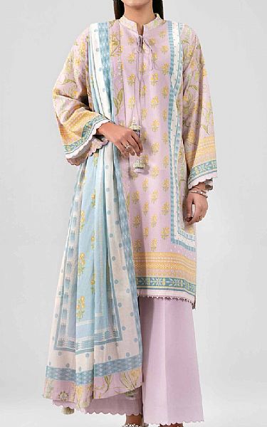 Nishat Light Mauve Lawn Suit | Pakistani Lawn Dress in USA- Image 1
