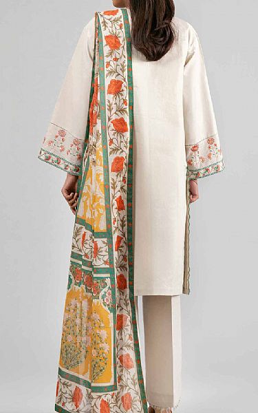 Nishat Beige Lawn Suit | Pakistani Lawn Dress in USA- Image 2