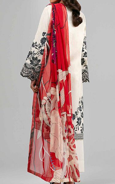 Nishat Off White Lawn Suit | Pakistani Lawn Dress in USA- Image 2