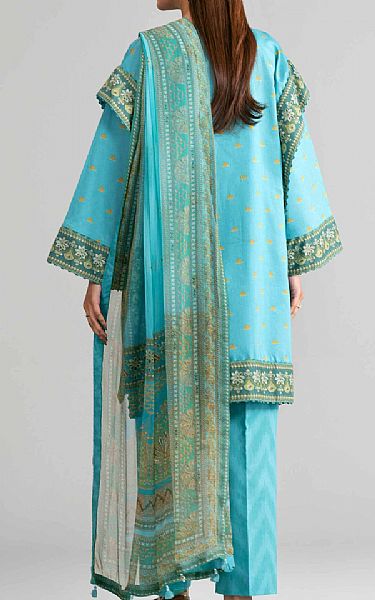 Nishat Turquoise Lawn Suit | Pakistani Lawn Dress in USA- Image 2