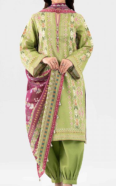 Nishat Olive Lawn Suit (2 pcs) | Pakistani Lawn Dress in USA- Image 1