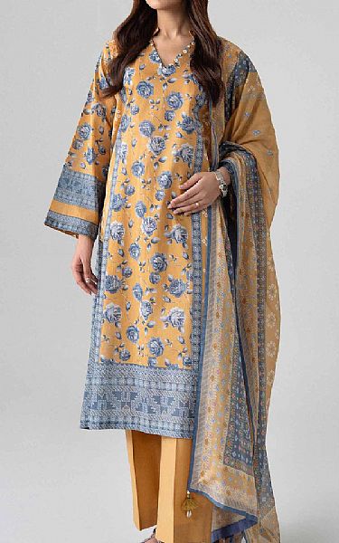 Nishat Butterscotch/Blue Lawn Suit (2 pcs) | Pakistani Lawn Dress in USA- Image 1