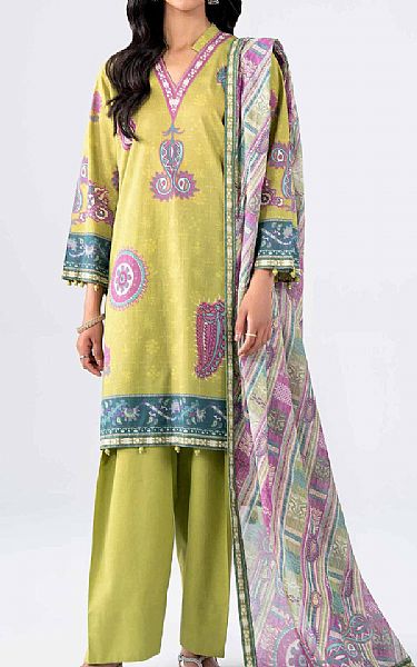 Nishat Olive Lawn Suit (2 pcs) | Pakistani Lawn Dress in USA- Image 1